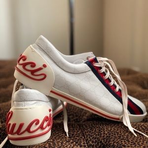 NWOB Rare GUCCI Guccissima Logo Canvas Sneakers